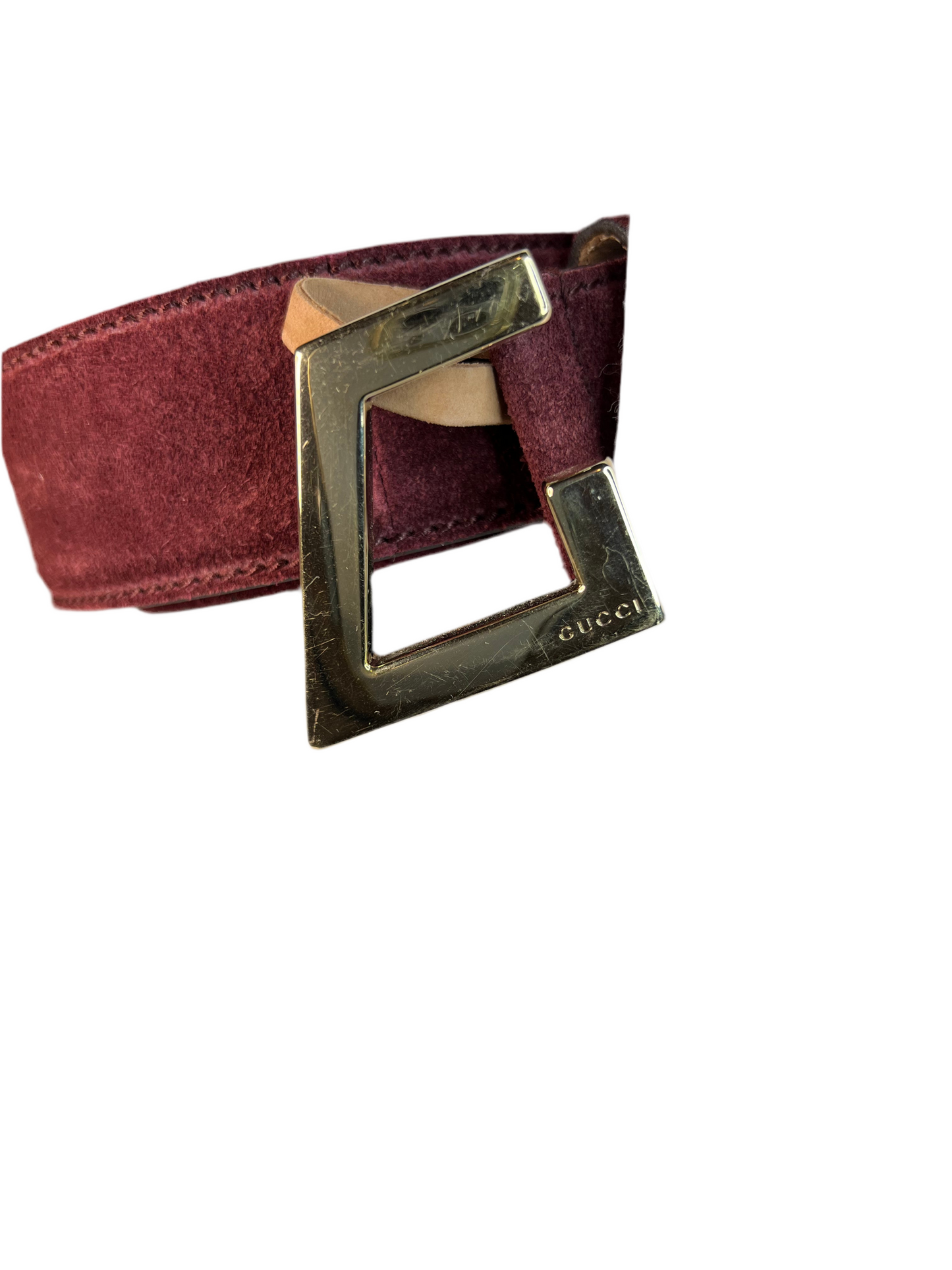 Gucci Burgundy Suede Belt