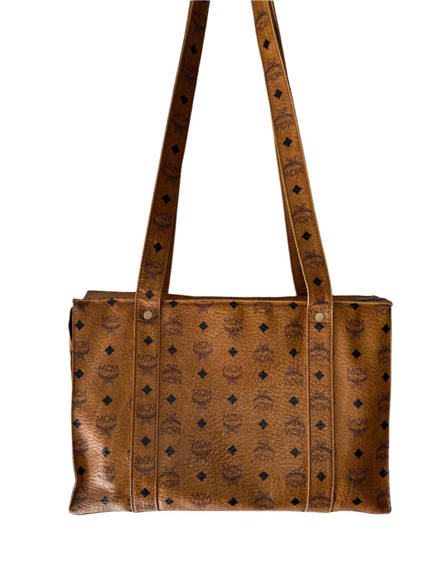 MCM Cognac Visetos Shoulder Bag