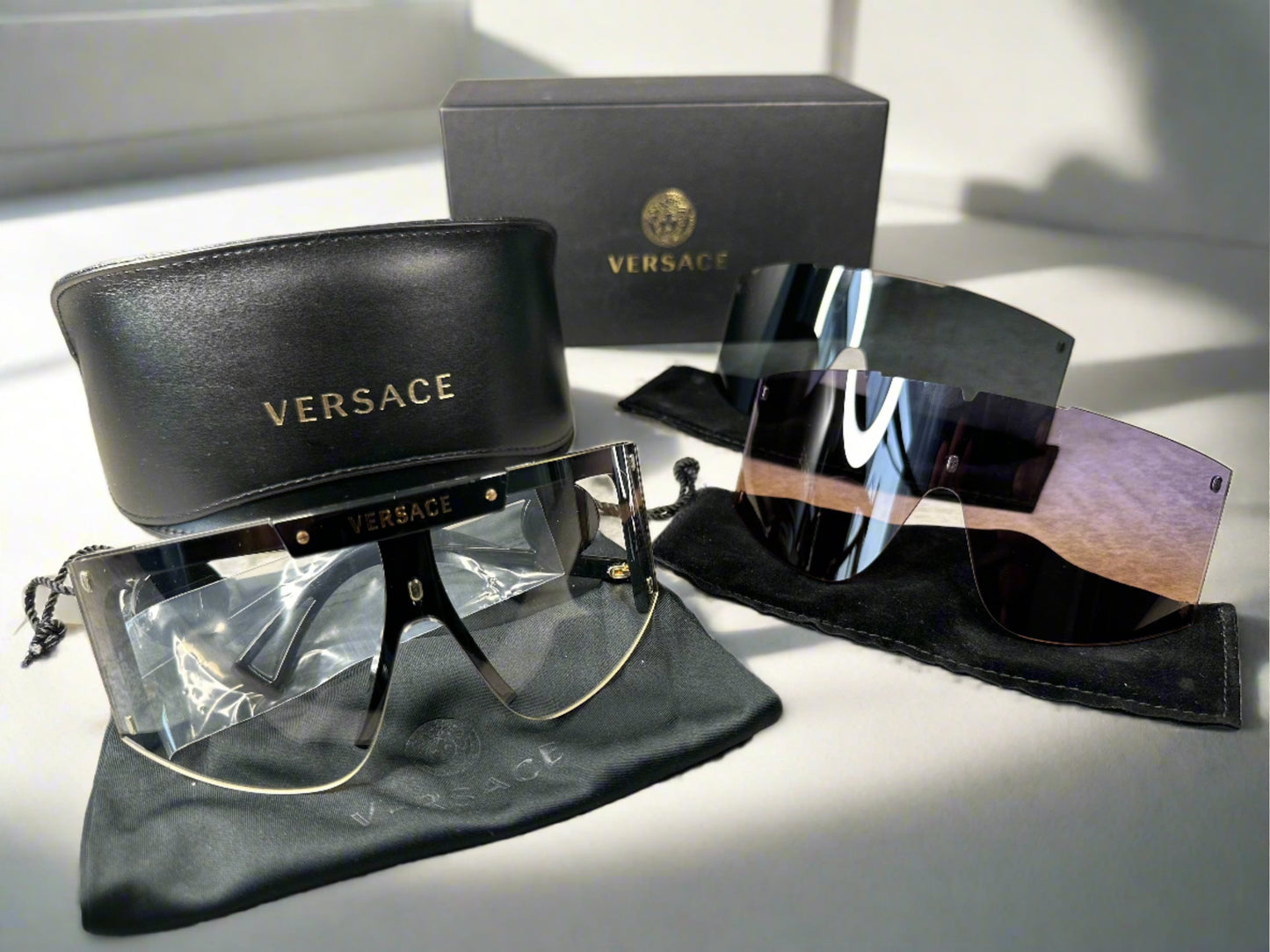 Versace Medusa Icon Shield Sunglasses VE4393 BNWT