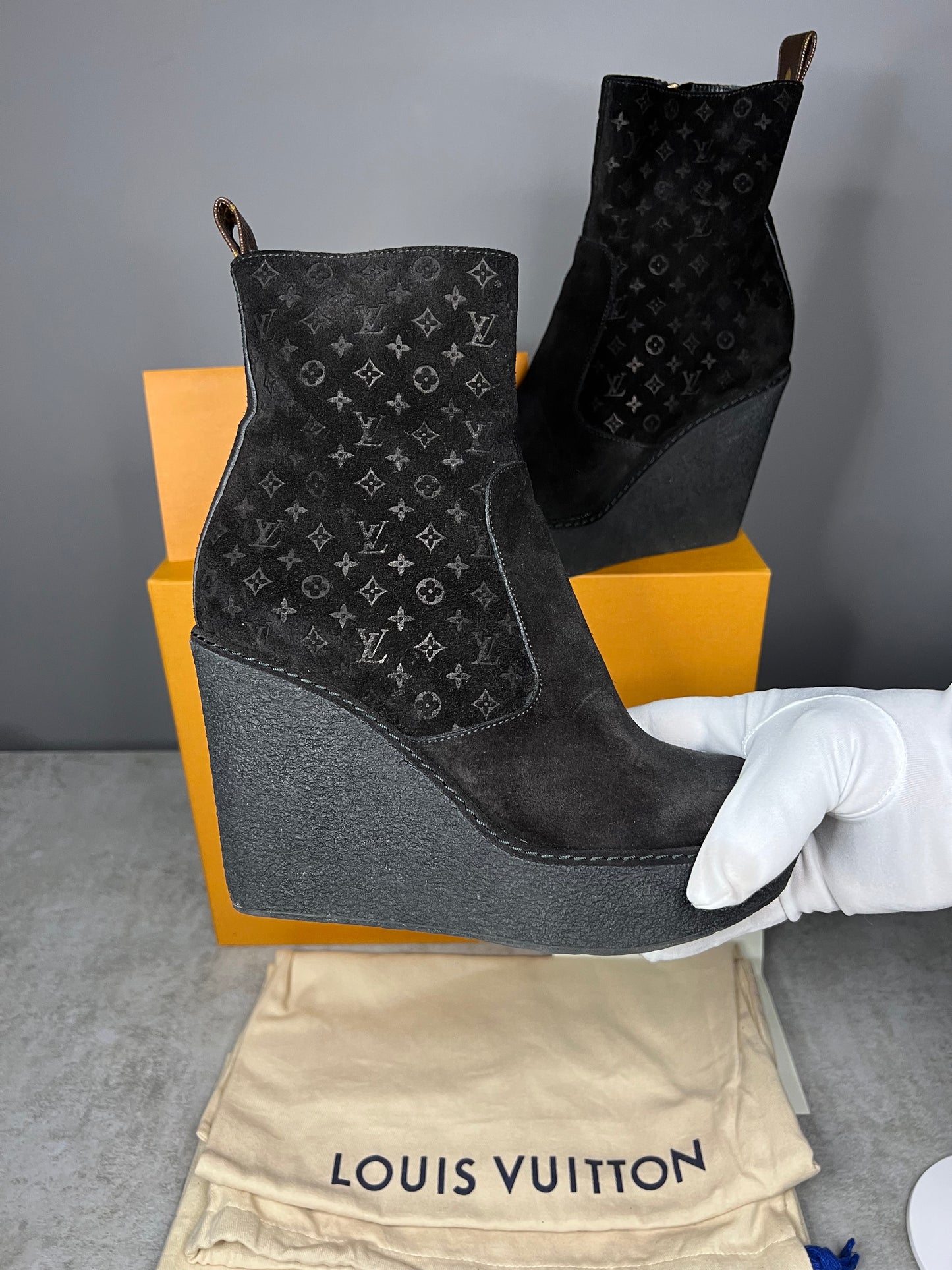 Louis Vuitton Frosty Wedge Ankle Boot