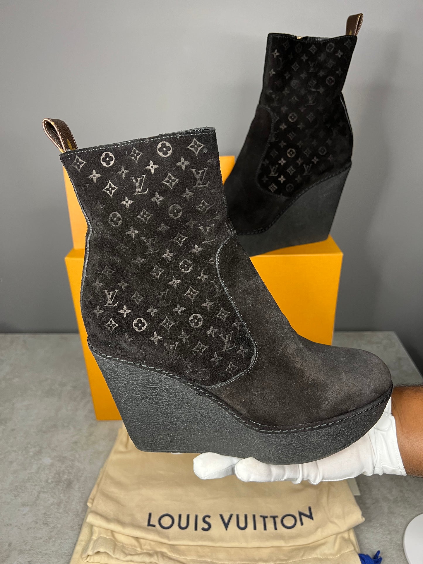 Louis Vuitton Frosty Wedge Ankle Boot