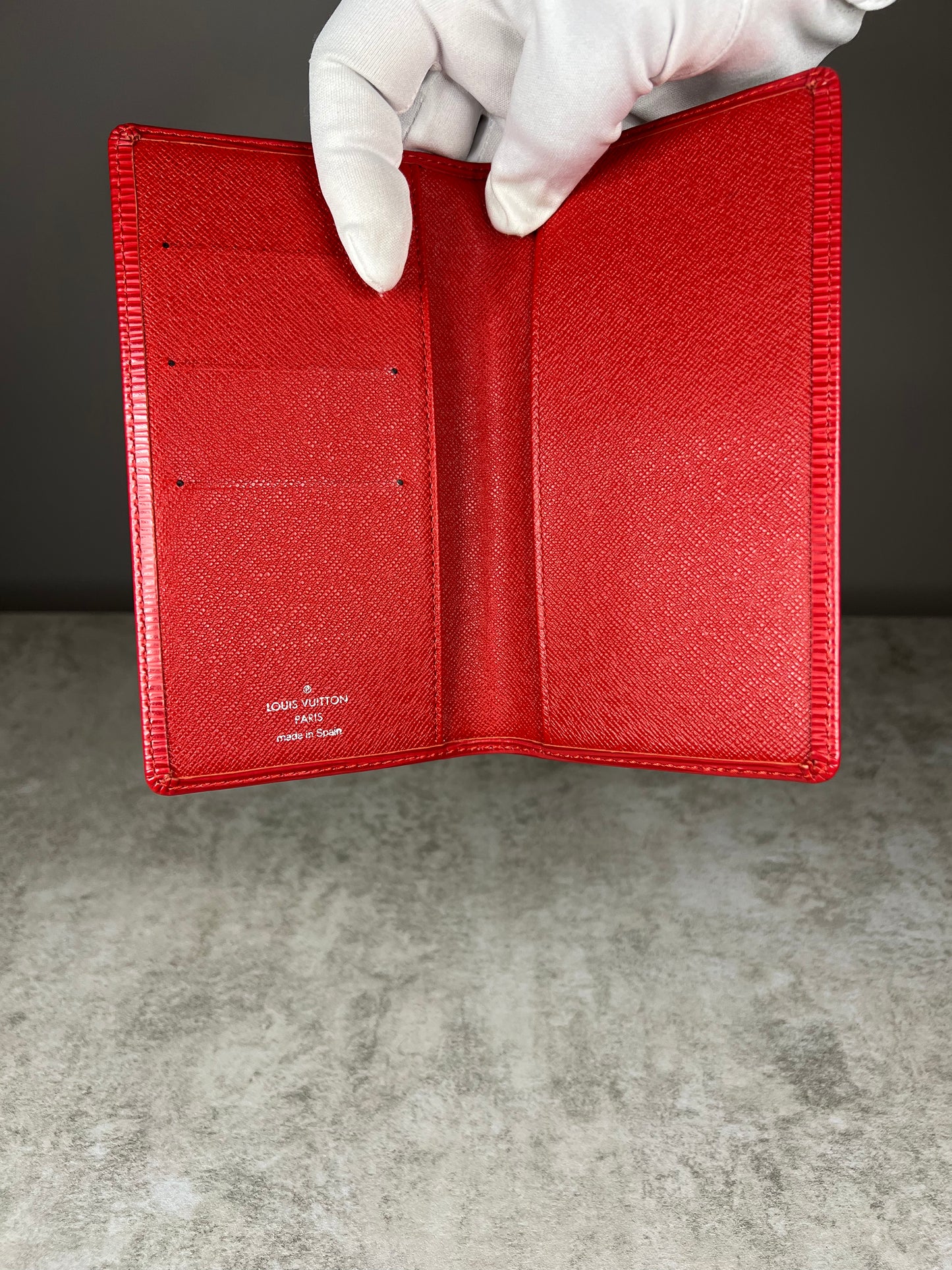 NEW Louis Vuitton Red Epi Bifold Wallet