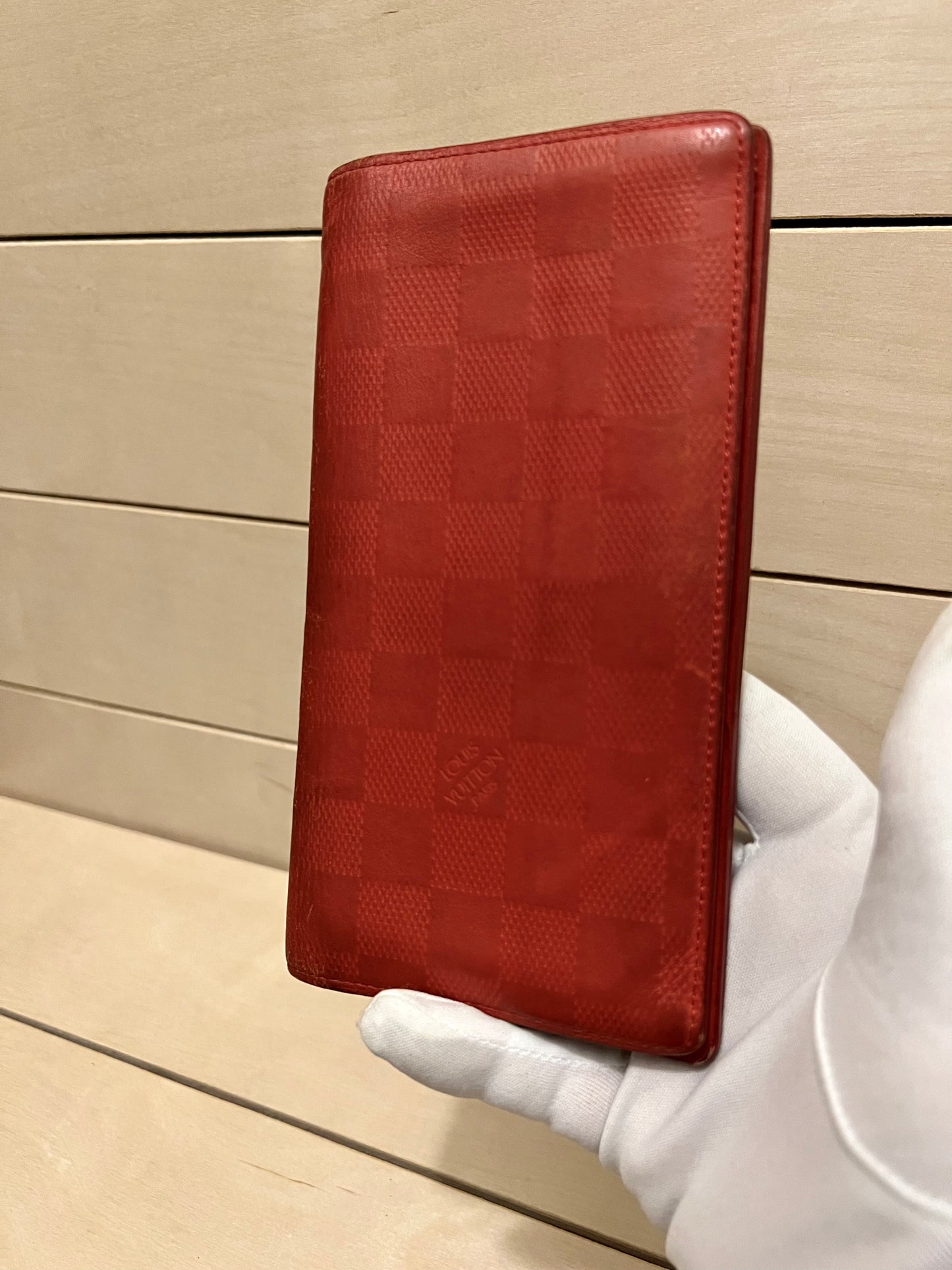 Louis Vuitton Red Damier Infini Brazza Wallet