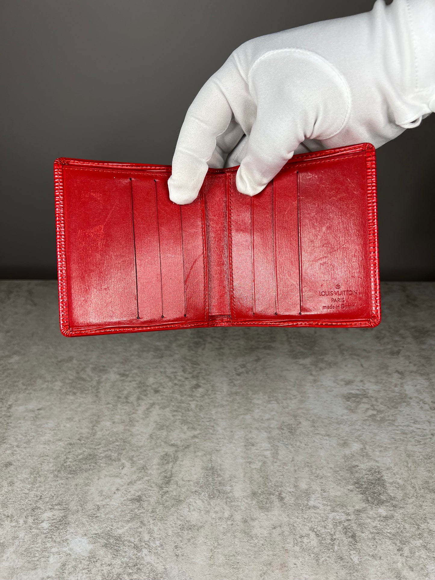 Louis Vuitton Red Epi Slender Wallet