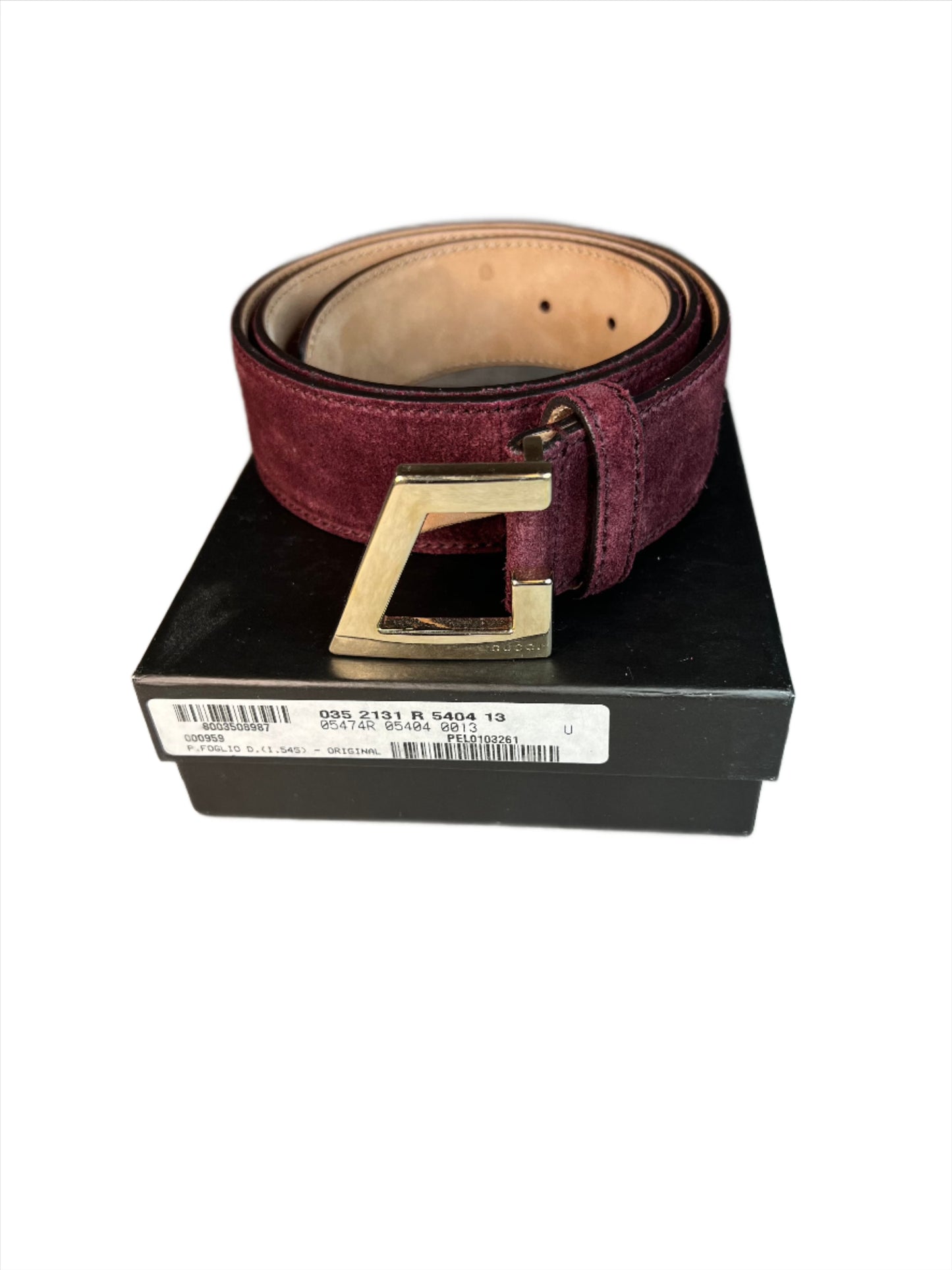 Gucci Burgundy Suede Belt