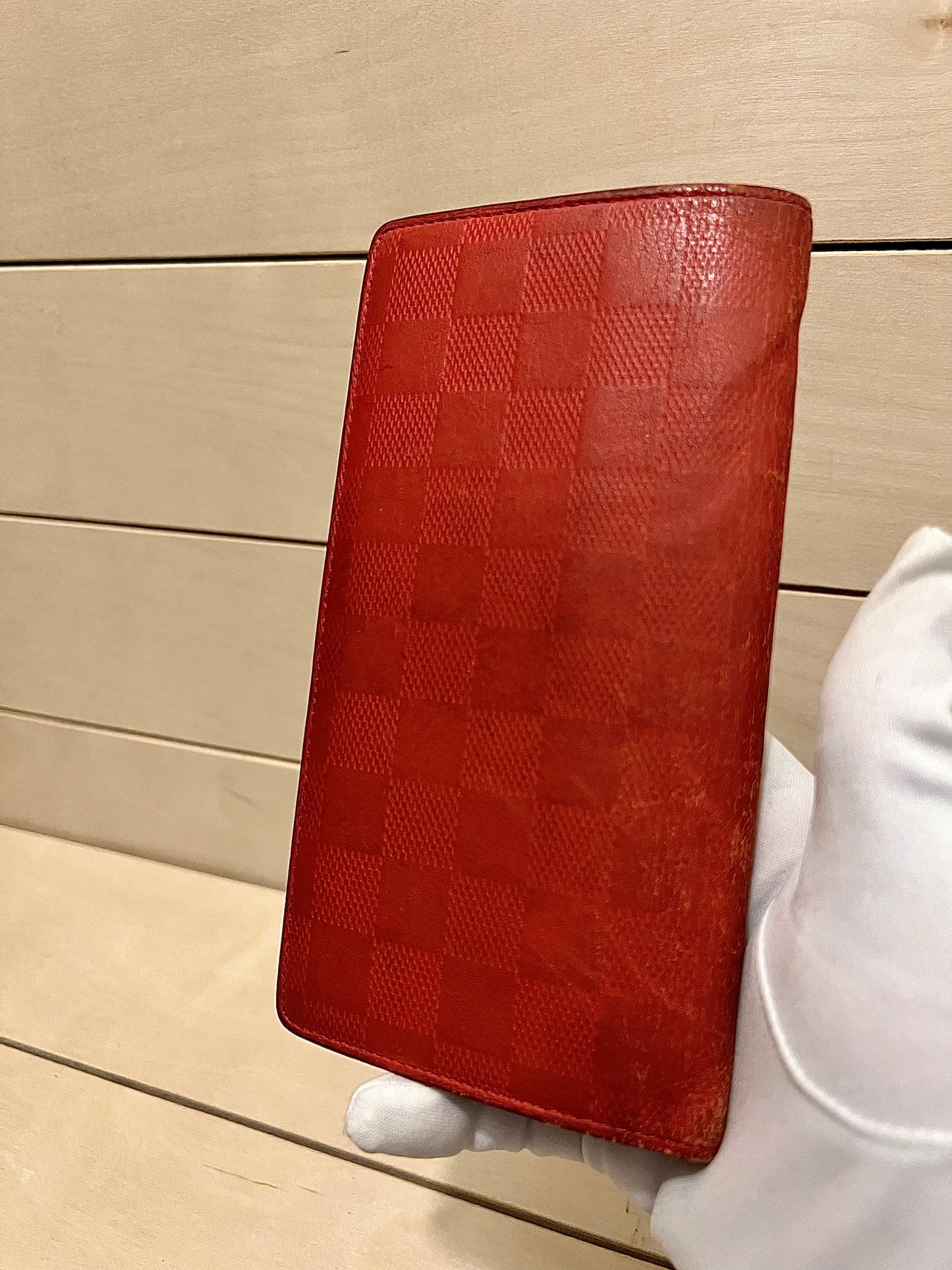 Louis Vuitton Red Damier Infini Brazza Wallet