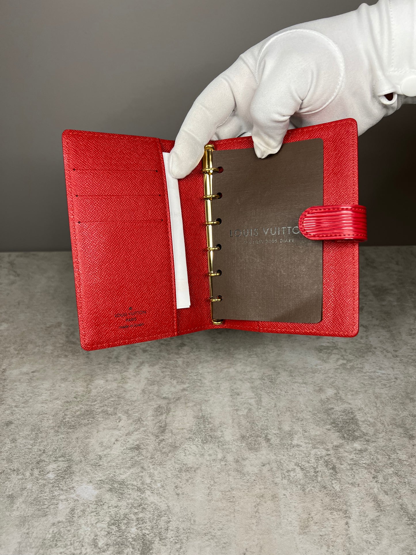 Louis Vuitton Red Epi Agenda PM