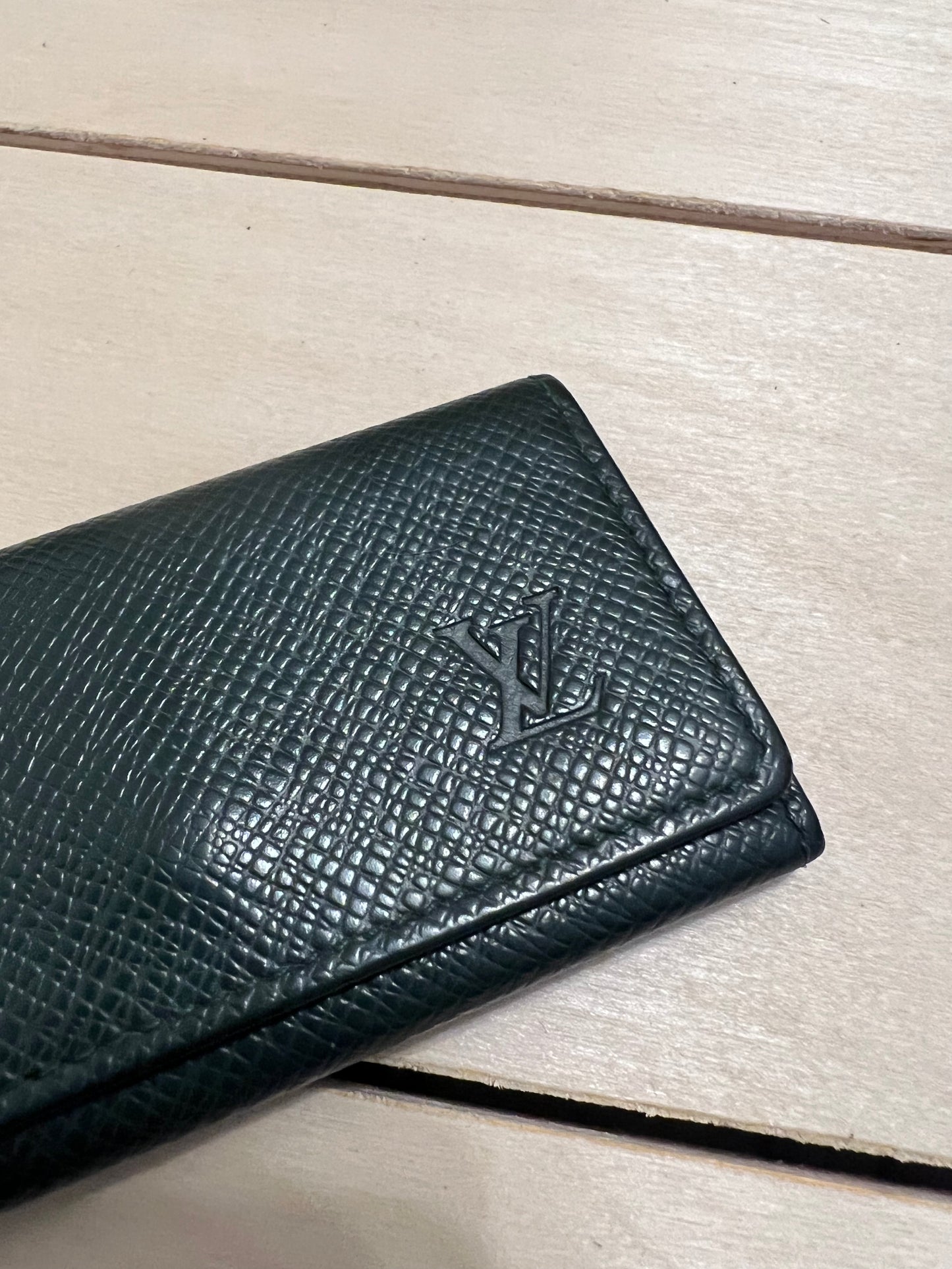 Louis Vuitton Green Taiga 4 Key Holder